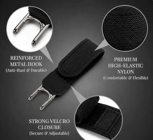 Metal Adjustable No Buckle Belts for Men and Women with Hook (2Pcs)