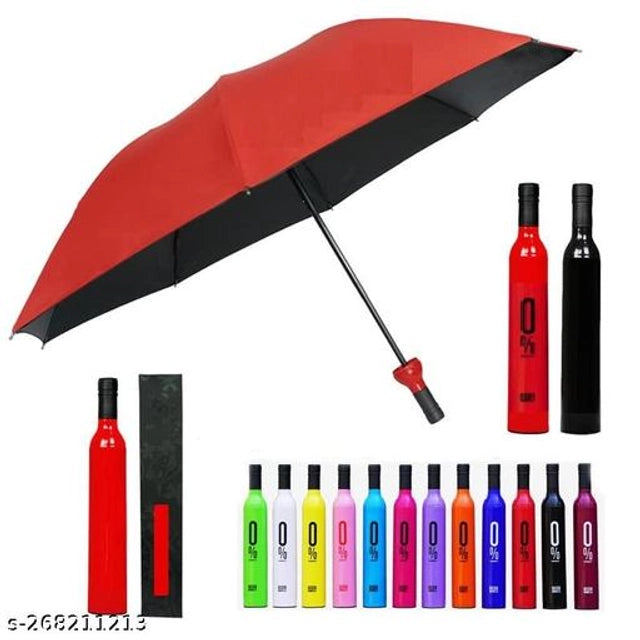 Double Layer Umbrella with Bottle Cover (Assorted, Pack of 1)